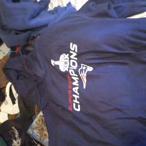 Mens L Milltex Patriots Pullover hoodie sweatshirt